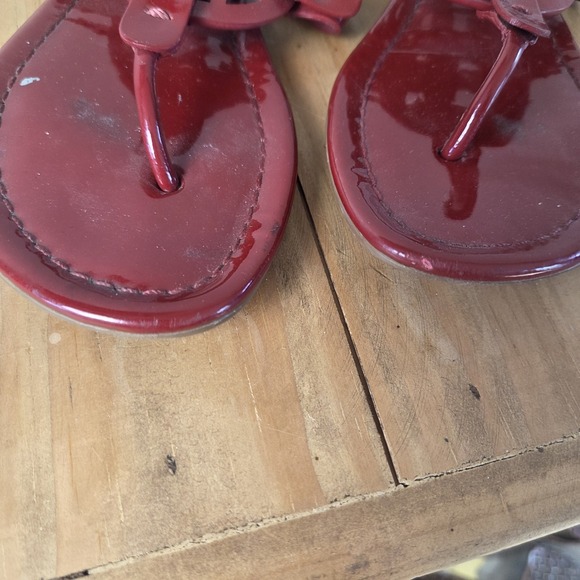 LOT OF 2 Tory Burch Miller Leather Sandals Women's Size 7 Brown Leather Red - Picture 7 of 16
